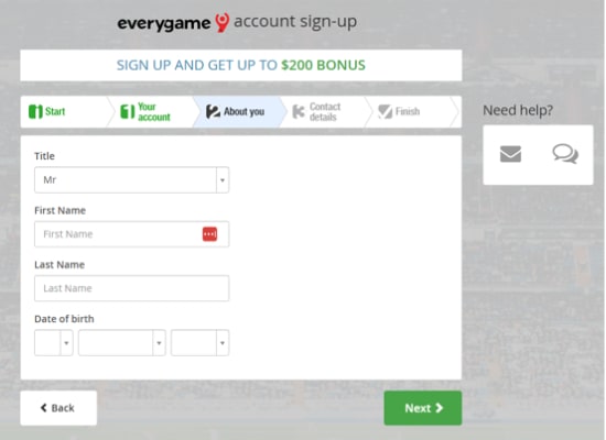 Enter your personal information