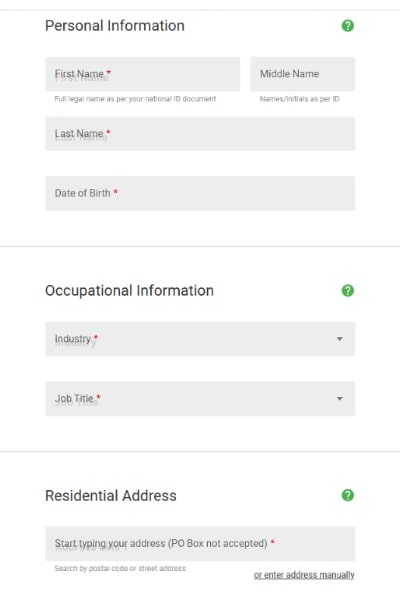 Royal Vegas Registration - Personal Information